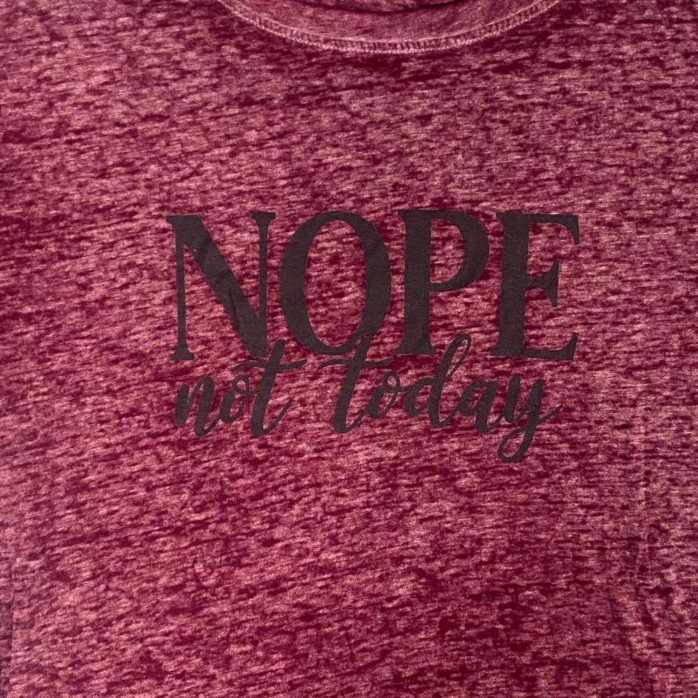Maurices Nope‎ Not Today T Shirt Womens Large Heather Red Graphic Print Casual - Picture 2 of 11